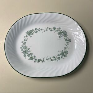 Corelle by Corning Callaway Green Ivy Swirl Edge Oval Platter 12.25” New W Tag!